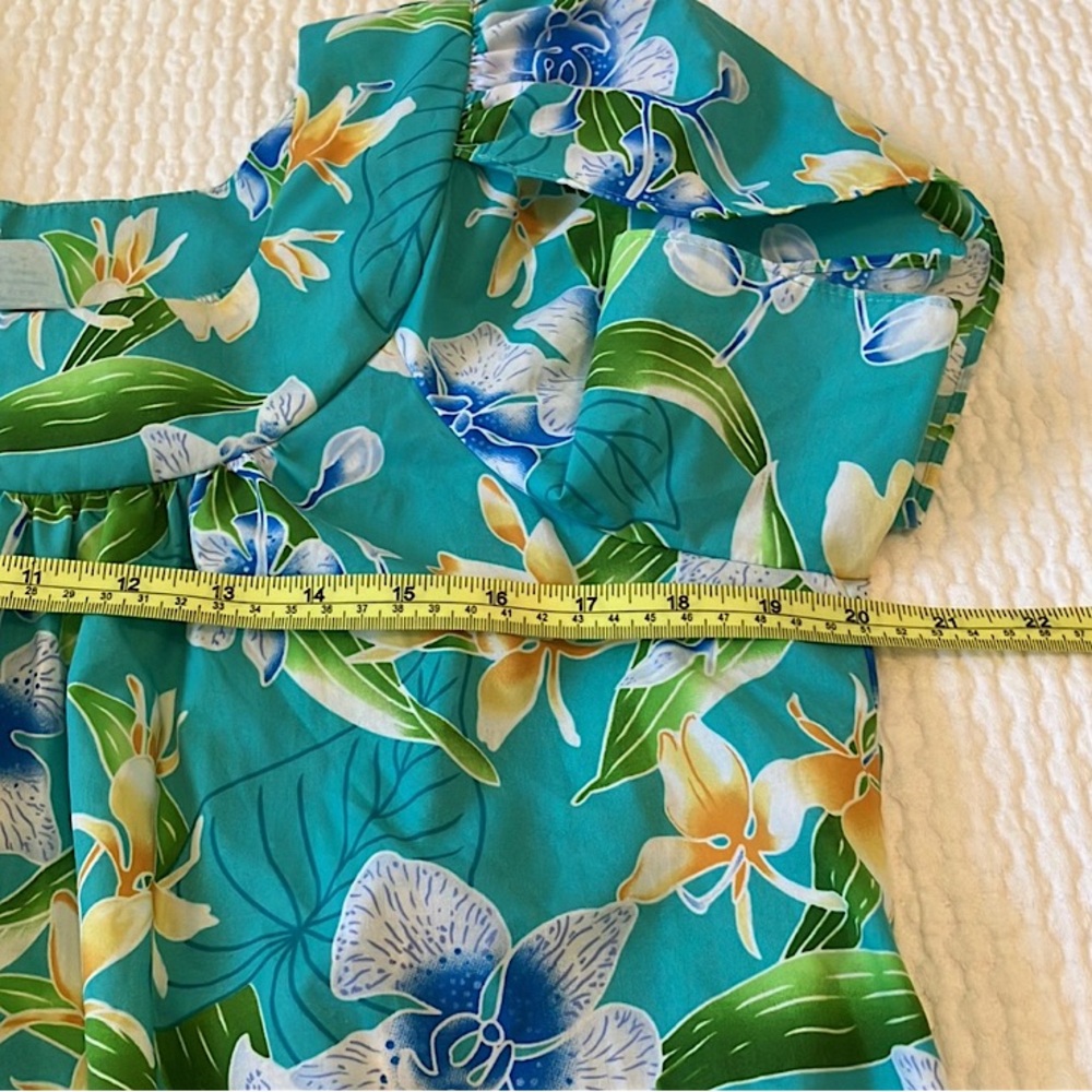 Vintage Hawaiian Muu Muu in a colourful aloha print, blue XL - Picture 7 of 9